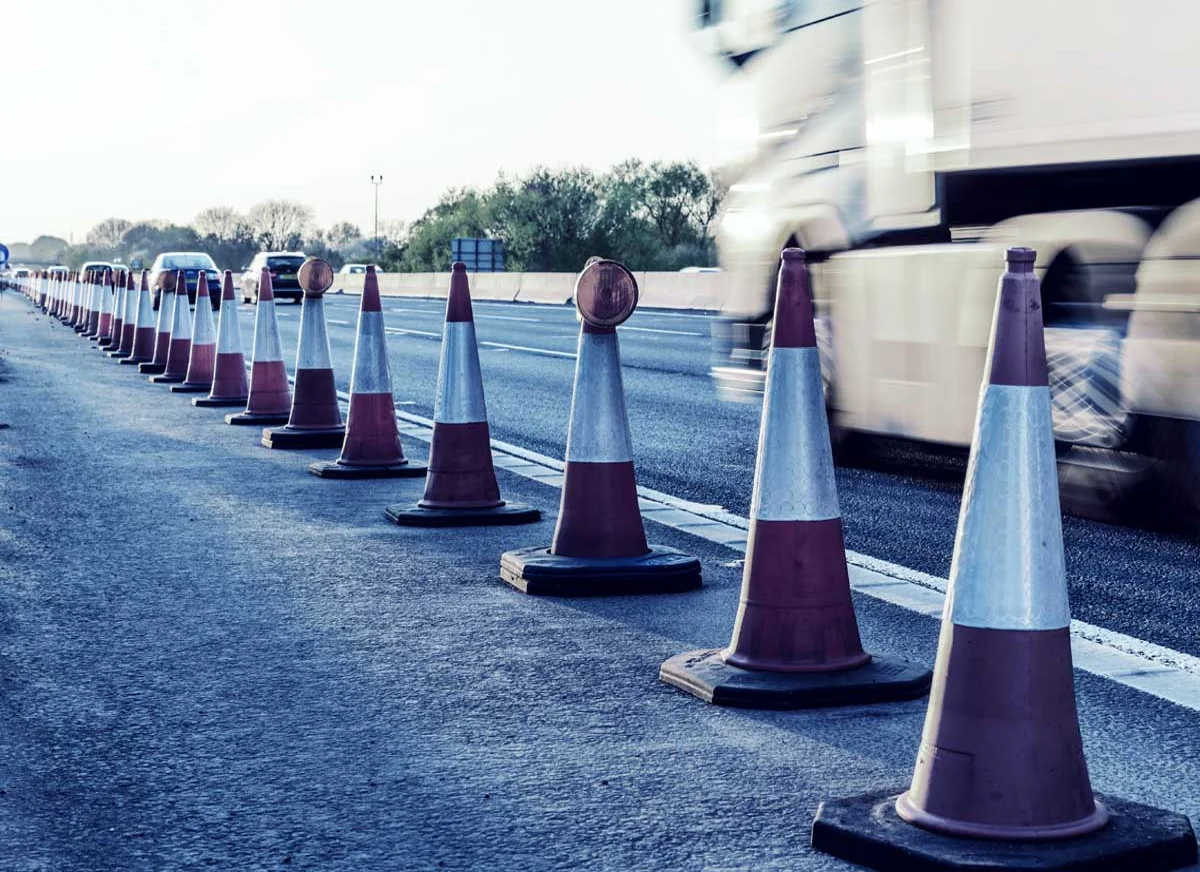 Traffic cones Blue tint