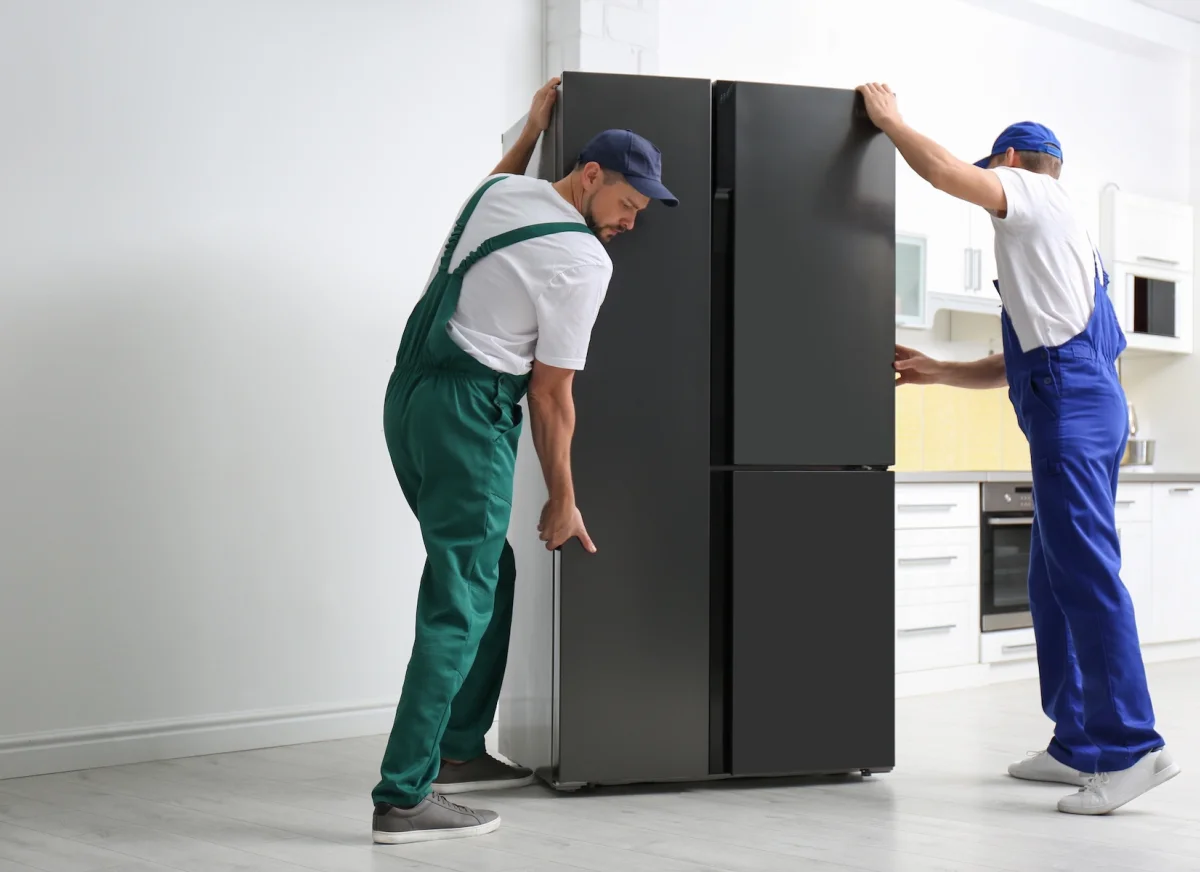 heavy good delivery of a fridge