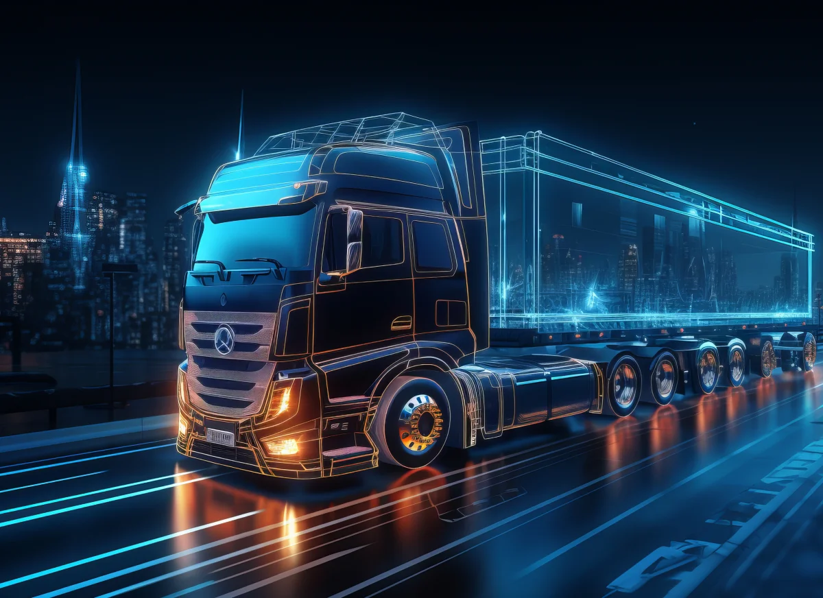 HGV lorry right to left digitised - fleet route optimisation software