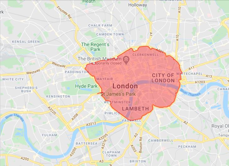 London Congestion Zone - vehicle tracking