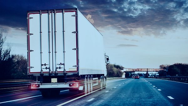 Rear of HGV Lorry on motorway