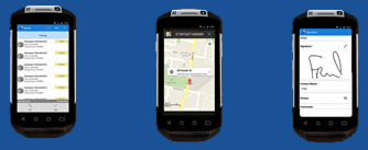 mobile devices with apps for sat nav, delivery tracking and proof of delivery